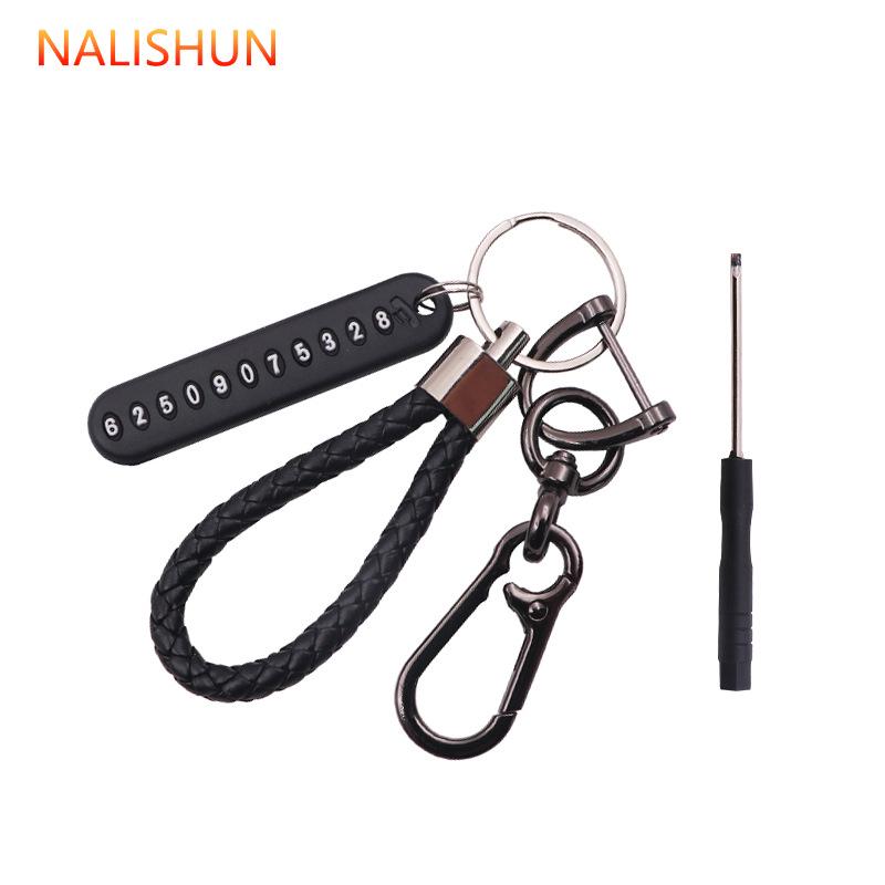 Engraved Keychain Anti-Lost Tag for Phone Number - Unisex Car Key Pendant Ring