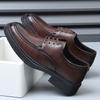 Leather Shoes Men's Leather Business Dress Spring and Autumn British Breathable Casual Soft Sole Inner Height Increase Wedding Groom Suit Shoes