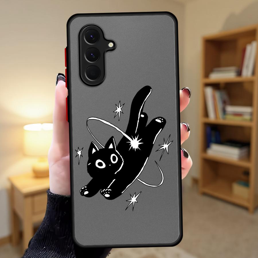 Etui Kreskówkowy Kot na Telefon do Samsung Galaxy A53 A16 A15 A34 A36 A17 A52 A73 A33 A56 A55 A52S A72 A35 A54 A14 A23