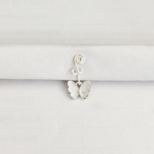 1Pc Goth motyl drut miedziany spirala fałszywy Piercing kolczyk w nosie Punk złoty kolor klip kolczyk w nosie klips do ucha mankiet biżuteria do ciała