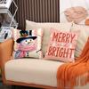 New Christmas Pillow Case Pink Snowman Print Combination Pillow Linen Stain-resistant Living Room Sofa Pillow