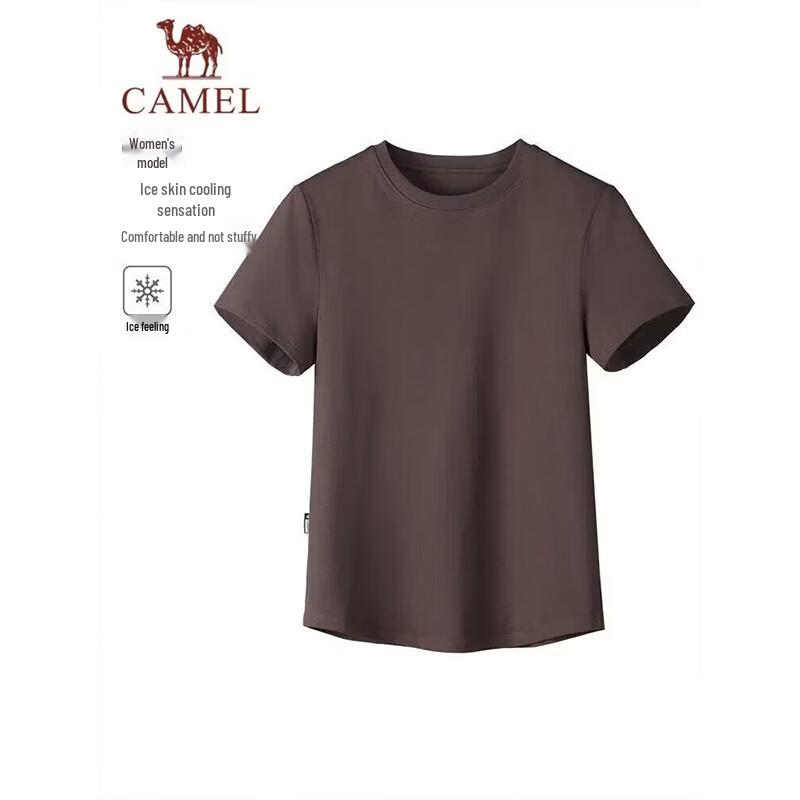 CAMEL Women's Ice-Touch Breathable Cotton Crew Neck T-Shirt