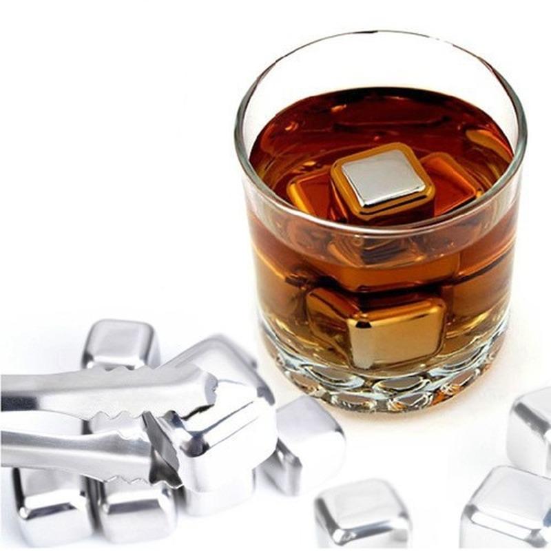 5Pcs/lot Stainless Steel Whiskey Stones Ice Cubes Soapstone Glacier Cooler Stone.