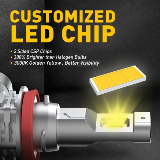 AUXITO H11 H8 LED Nebelscheinwerfer Tagfahrlicht Birnen Hohe Leistung Gold Gelb 2 Stück EOOH