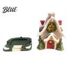 Decorative Figurines for Living Room Christmas Snow House Incense Burner, Backflow Holder, Small Village with Red Bricks Festive Xmas Desktop Figurine