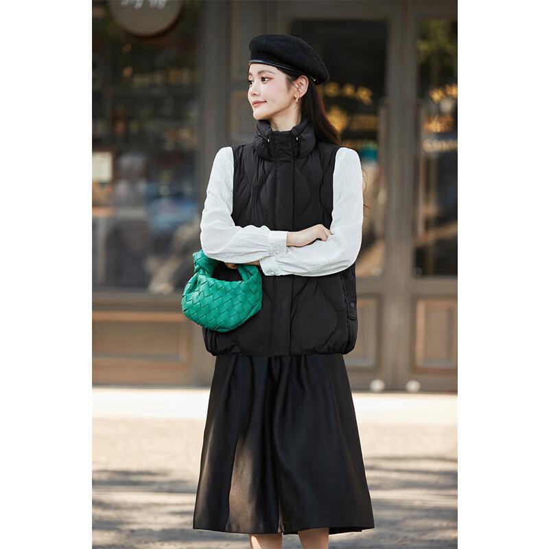 Fengxun Women's Casual Stand Collar Down Vest