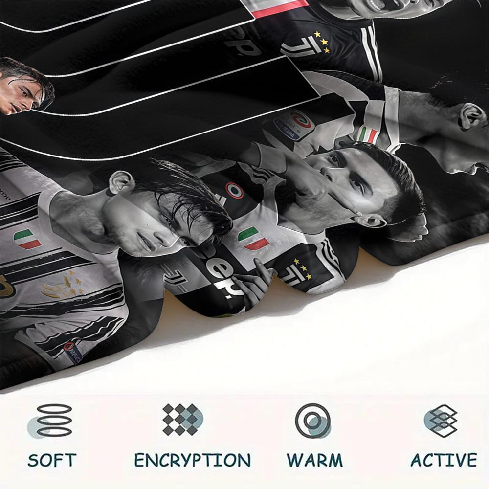 Coperta in Flanella con Stampa Juventus FC, Alta qualità, Confortevole per Tutte le Stagioni, Decorazione per la Casa, Calore e Comfort