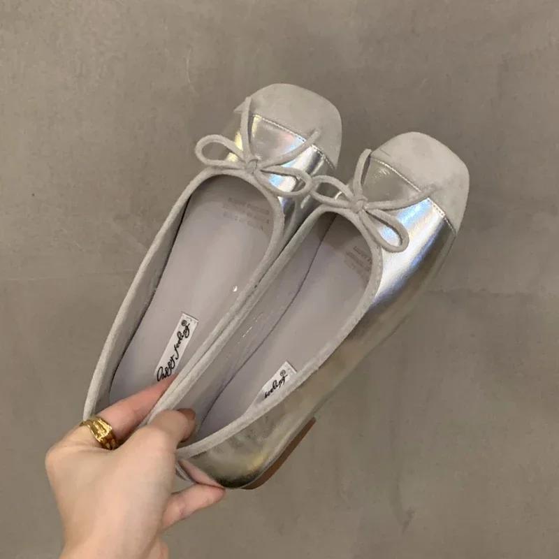 2024 Hot Sale Ladies Shoes Slip on Women's Flats Outdoor Casual Flats Women Bow Tie Mixed Colors Slip on Solft Sole Shoes Women