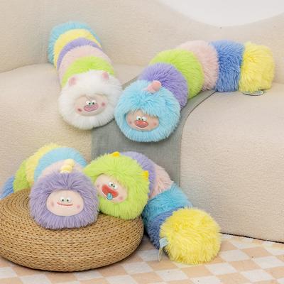 Funny Colorful Caterpillar Monster Plush Stuffed Toys Cartoon Long Pillow Caterpillar Dolls Funny Toy for Children Girls Gifts