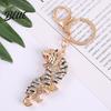 Multi-functional Keychain Pendant Sparkling Rhinestones Zodiac Tiger Shape Charm Key