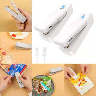 Heat Sealer USB Rechargtable Mini Sealing Machine Storage Bag Clip Mini Sealing Machine Sticker Seal for Food Snack Kitchen Gadg