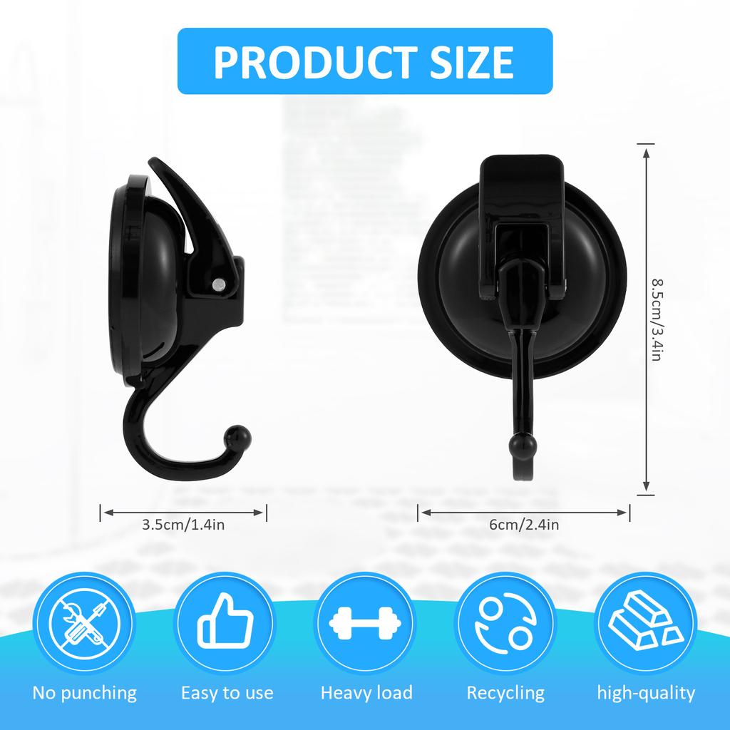 2/4Pcs Suction Cup Hook 15LB Super Suction Wall Hook No Drilling Vacuum Robe Clothes Towel Hook for Kitchen Bathroom Restroom