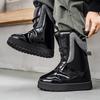 Neue Winter Chic Herren High-Top Stiefel Weiche Kältefeste Warme Schneestiefel Outdoor Straße Schlicht Rutschfest Lässig Weihnachtsgeschenk
