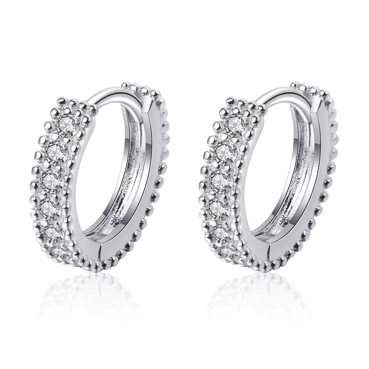 Trend High Quality 0.1ct Moissanite Earrings U-Shaped Buckle for Women normal