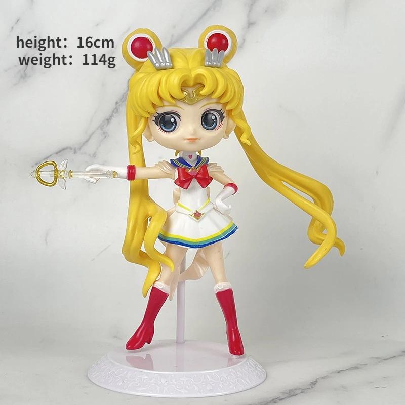 Sailor Moon Anime Tsukino Usagi Chibiusa Actionfiguren Sammlung Modellauto Kuchen Dekoration Ornament Spielzeug Geschenke Beweglich Gelenkig Maßstab Detailliert