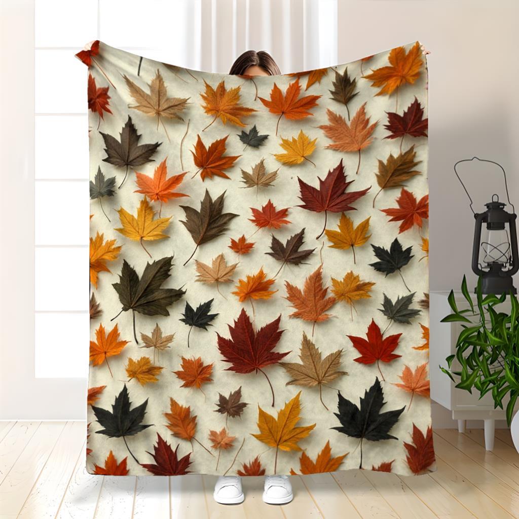 

Autumn Leaves Fleece Blanket Fall Season Pattern Soft Cozy Throw Home Decor for Living Room or Bedroom Gift for Nature Lovers 70x100cm28x39in