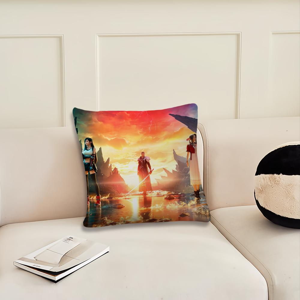 Game F-final F-fantasy VII Cushion Cover Pillow Cover Decoration Room Home Sofa Living Office Car Nordic Simplicity