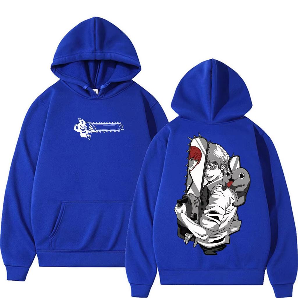 2026 Hot Sale Japanese Anime Chainsaw Man Denji Graphic Hoodie Men Women Oversized Streetwear Hoodie Soft Cotton Sweatshirt Loose Cozy and Versatile