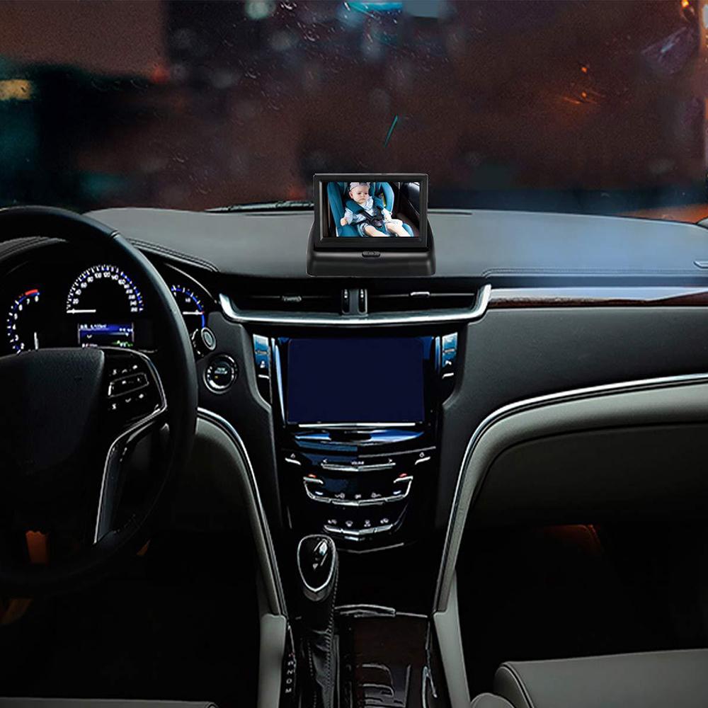 Foldable 4.3 Inch Screen HD 1080P Baby Car Rearview Monitor with Wide Angle Infrared Night Vision Camera