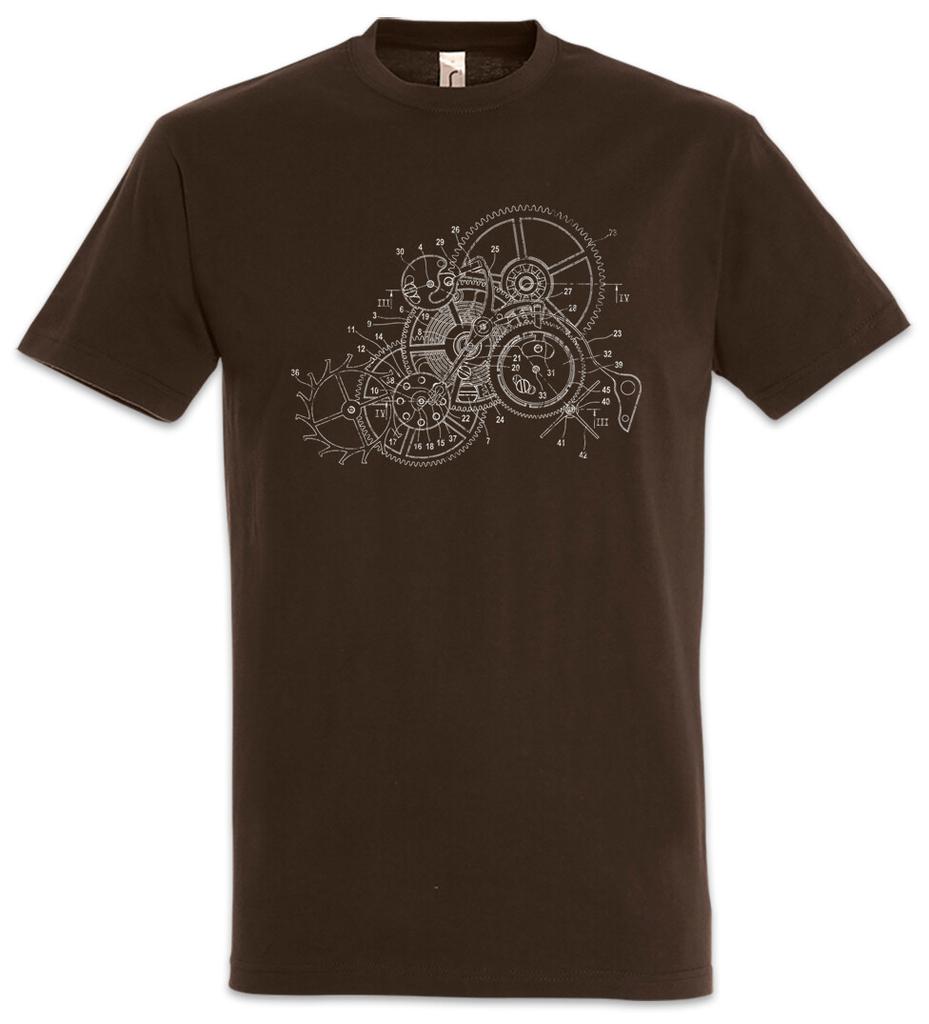 Holz-Uhrwerk T-Shirt Herren Damen T-Shirts Top Technologie Wissenschaft Ingenieur Mechaniker Zahnrad Uhr Uhr