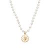 Elegant White Enamel Daisy Flower Pendant Necklace For Women Men Romantic Sunflower Floral Imitation Pearl Chain Choker Jewelry
