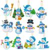12 Pcs Snowman Diamond Painting Keychains Christmas Diamond Art Ornaments 5D Diy Art Keychains Winter Dia-Mond Art Kit Winter Ha