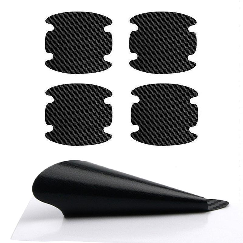 4Pcs Car Door Handle Stickers 3D Carbon Fiber Film Scratches Cover Car Stickers Universal Protector Sticker Auto Accsesories