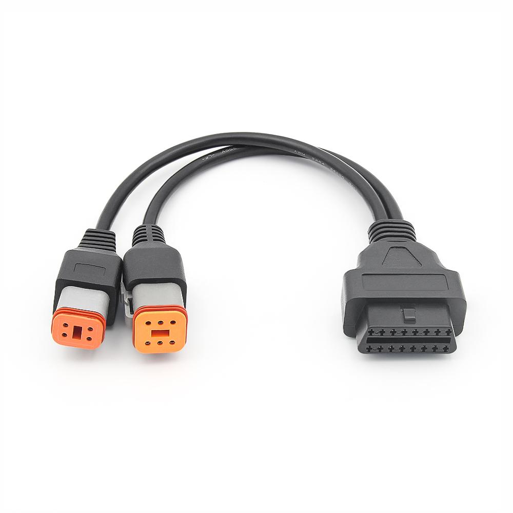 For Harley for Davidson 6Pin 4Pin To OBD2 16PIN Motorcycle ELM327 OBD 2 Diagnostic Scanner Adapter Tool Two-in-one Extension