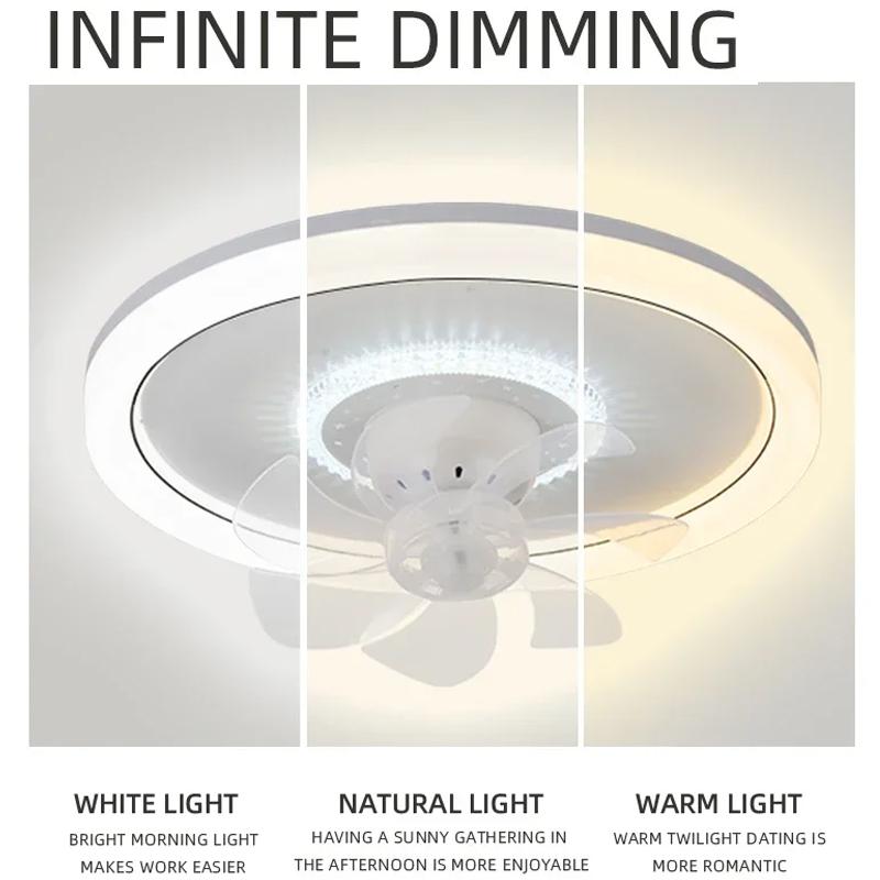 LED Modern Ceiling Fan Light, 360 ° Rotation , with Light, Remote Unlimited Adjustment, Bedroom Decorative Lighting