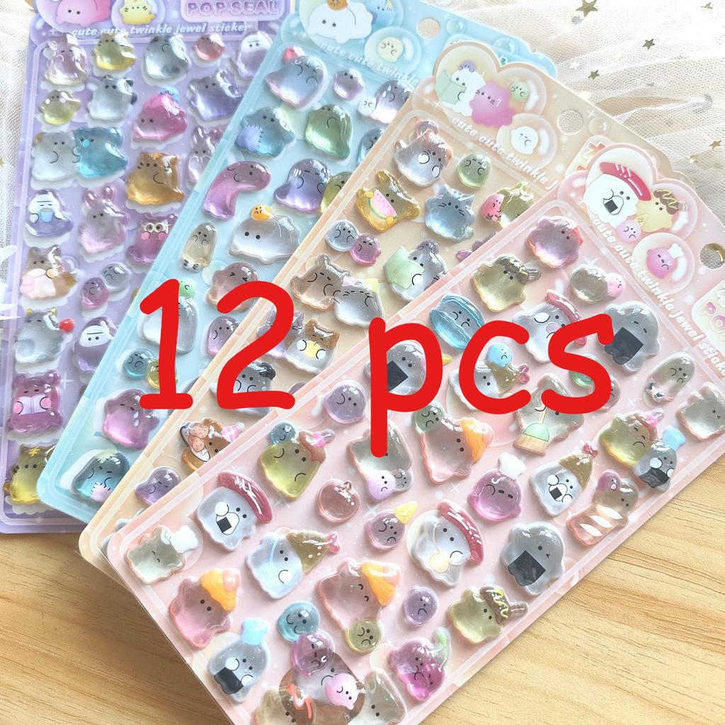 Cartoon Youyou Family 3D Solid Crystal Three-Dimensional Children's Toy Stickers, Handmade Educational Festival Gifts for Kids