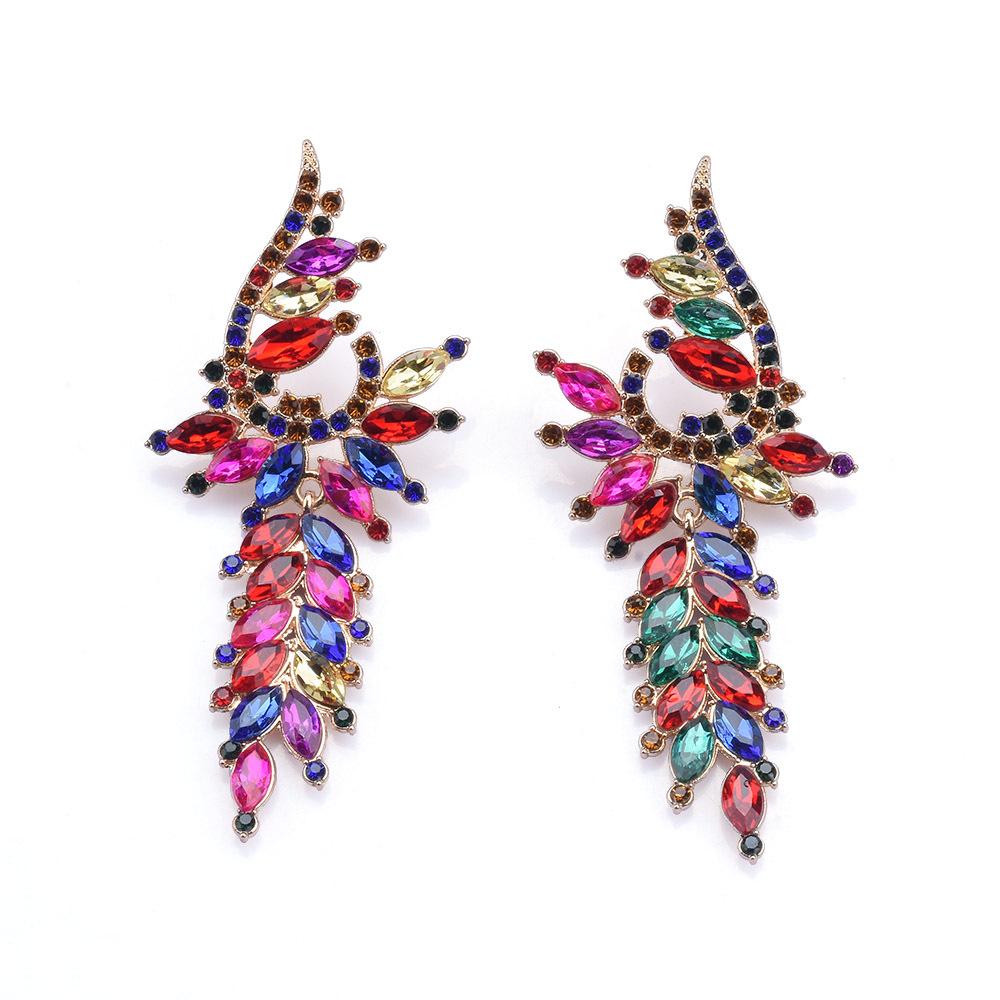 Tassel Geometric Za Colored Crystal Long Earrings Highquality And Fashionable Accessories