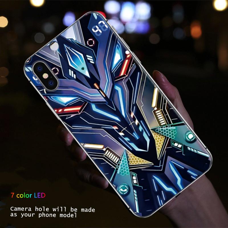 Aesthetics Mechanical Luminous Phone Case For Xiaomi POCO X4 X5 X6 X7 14T 13T 12T Pro F6 F4 Pro F7 Pro LED Glow Phone Cover