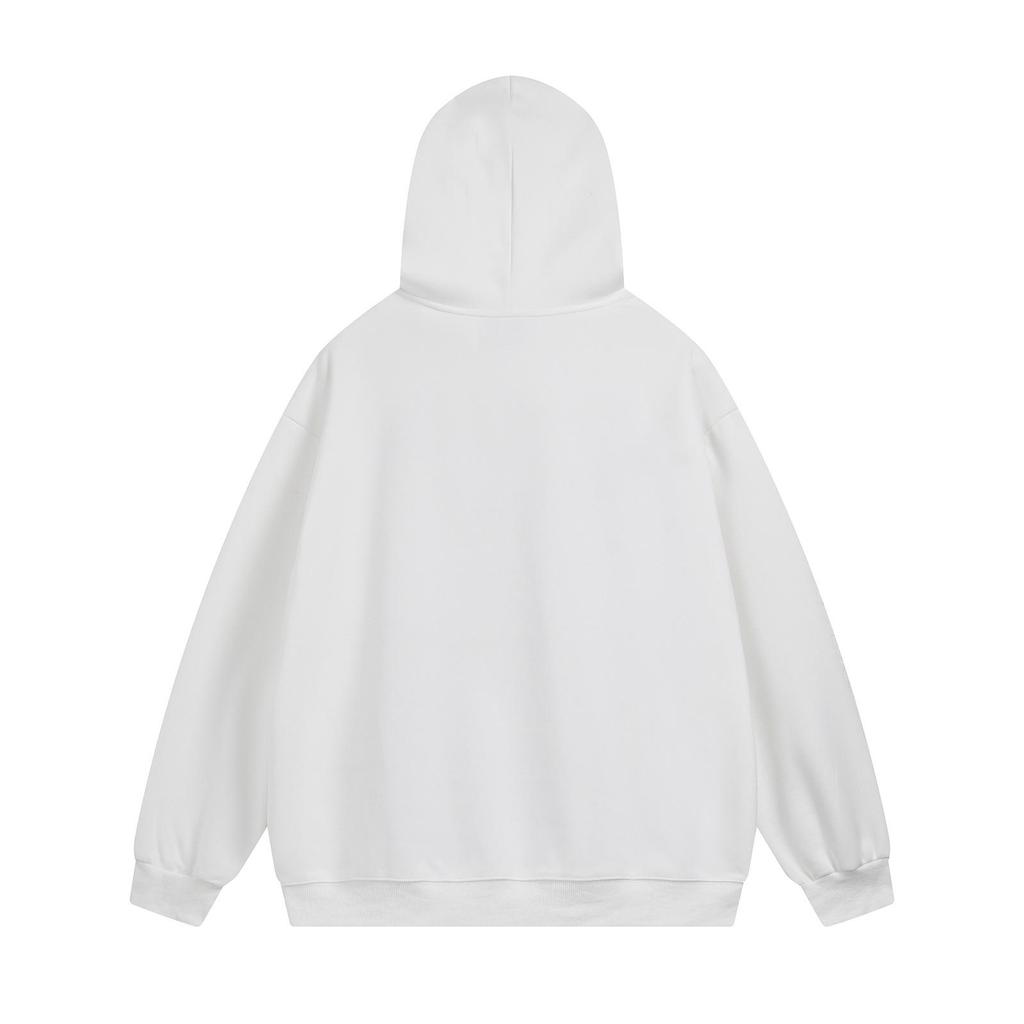 Unisex Retro Fleece-Lined Oversized Hoodie: Casual & Versatile for Autumn/Winter