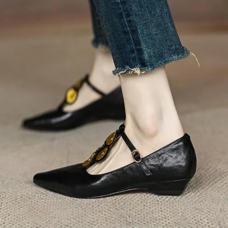 Luxury Designer Rome Women Shoes Flats Shallow Elegant Dress Shoes Summer 2025 New Pointed Toe Fashion Walking Female