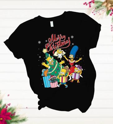 Simpsons Family Christmas Pajamas, Funny Bart Simpson SG197 Unisex T-Shirt