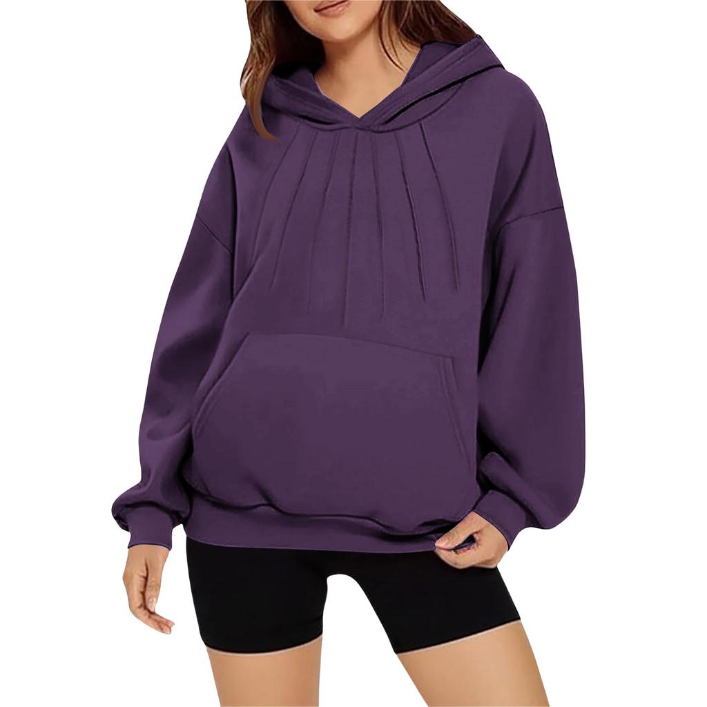 Women's Fashionable And Comfortable Long-Sleeved Solid Color Hoodie