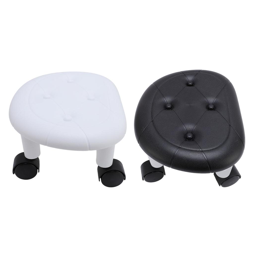 Low Rolling Stool with Wheels Ergonomic Heavy Duty Short Rolling Seat for Bedroom Living Room