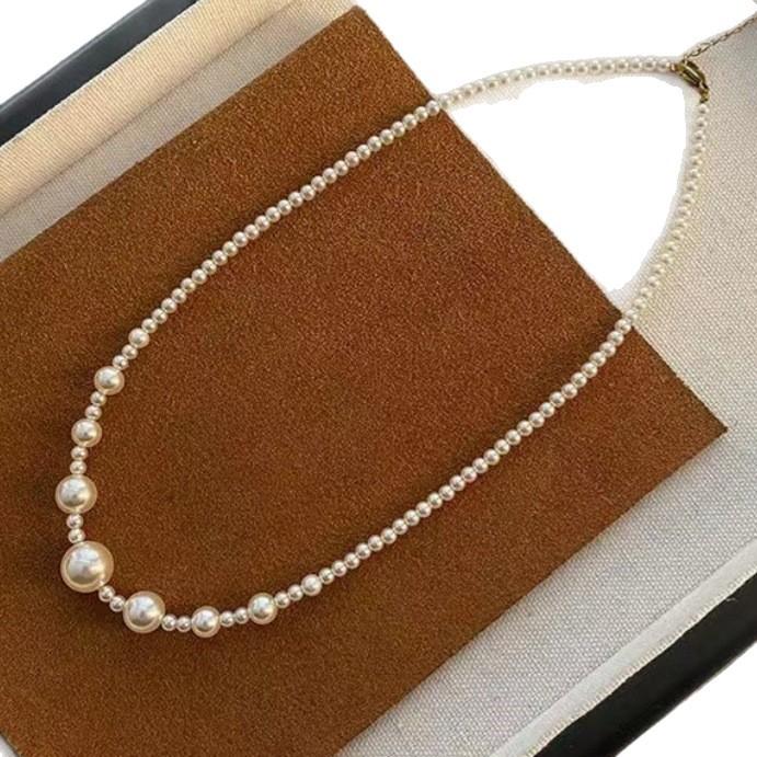 French Pearl Necklace Earrings Light Luxury Niche Collarbone Chain Gentle Temperament Versatile Neck Chain Accessories Women