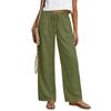 Women’s Casual High Waist Drawstring Straight Leg Wide Leg Pants Relaxed Fit Trousers with Pockets for Daily Wear