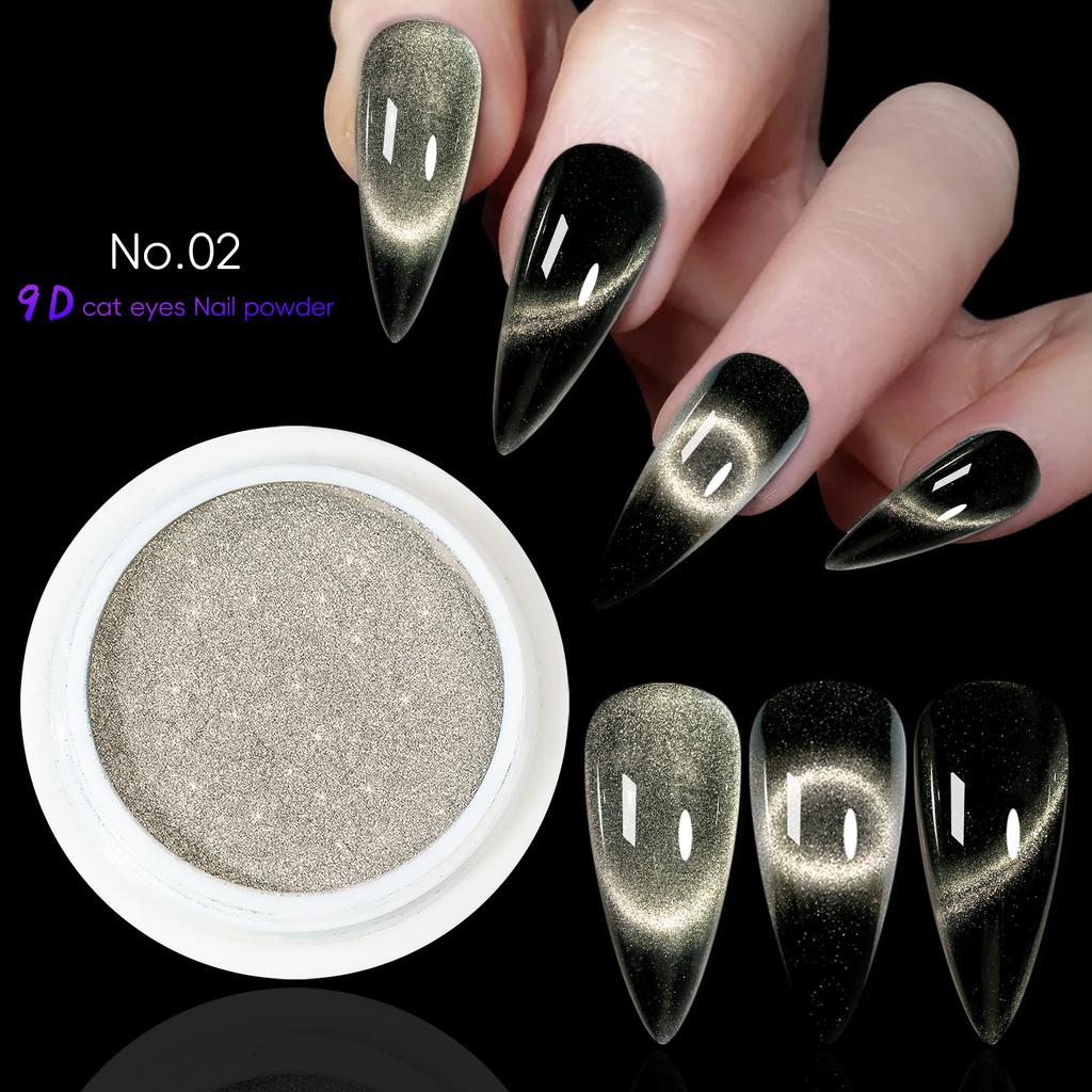 Xiaomi 9D Meteorite Cat Eye Powder Strong Magnetic Nail Glitter Pigment Manicure Holographic Laser Chrome Dust Can Use With Polish Gel