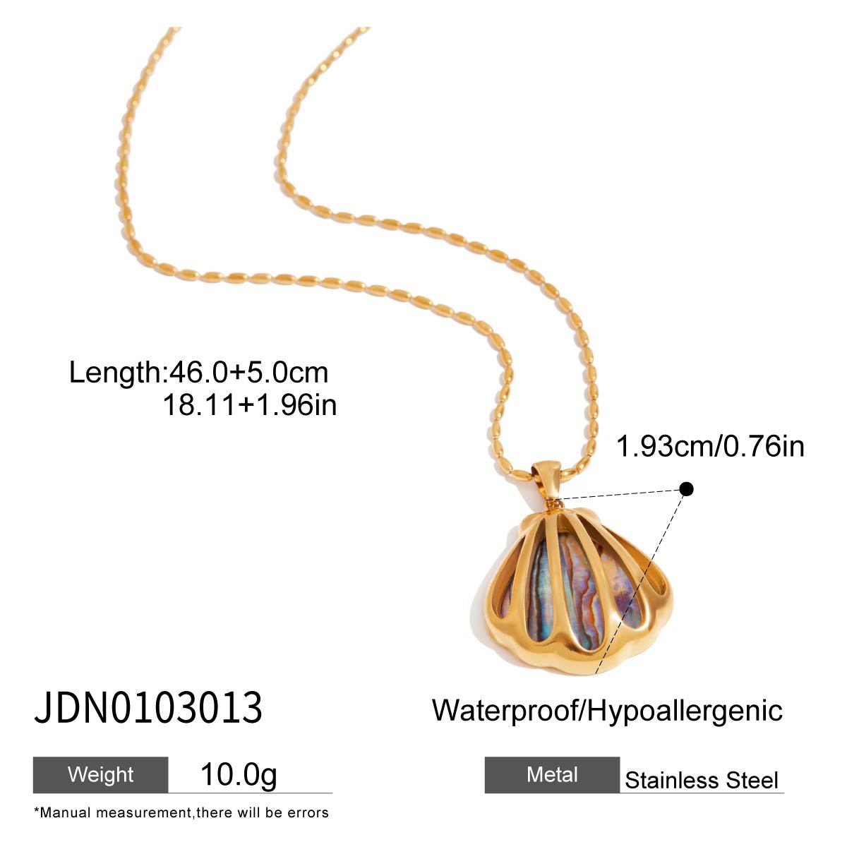 New INS Trend 18K Gold Stainless Steel Necklace Ribbed Round Pendant Cuban Chain Necklaces Ins Style