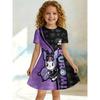 Schwingendes Kleid für Kleinkinder und Mädchen, Sommer, kurzärmelig, mit Blumen-/Tierprint, lässig, geeignet für Geburtstagsfeiern