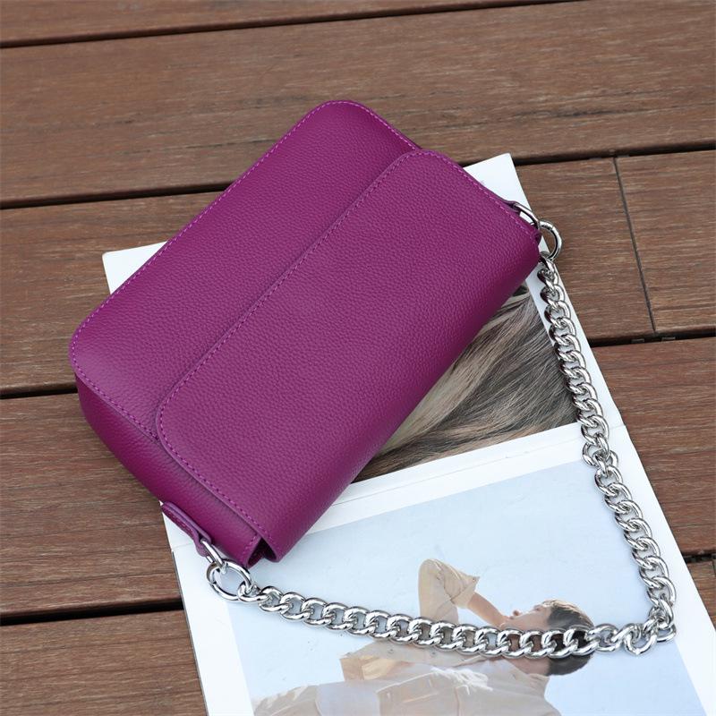Korean Style Cowhide Chain Shoulder Bag - Elegant Summer Fashion for Women
