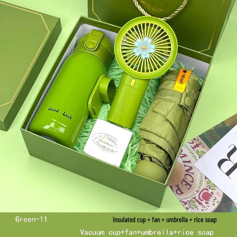 Teacher s Day & Mid-Autumn Festival Gift Set 11 Thermos + Fan + Umbrella + Rice Soap