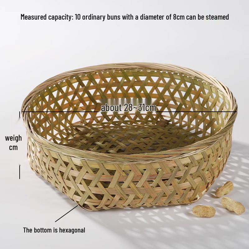 Bambus-Dämpfer: Handgefertigtes Tablett, Obstschale, Abtropfkorb und Hohlkorb