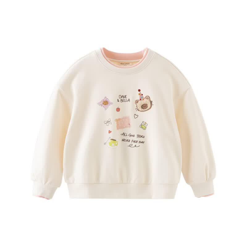 DAVE&BELLA Girls' Faux Two-Piece Sweatshirt