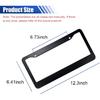 2PCS Matte Black License Plate Frames, Stainless Steel Tag Frame, Car License Plate Protector Holder with Screws Fasteners Caps, Universal Front &