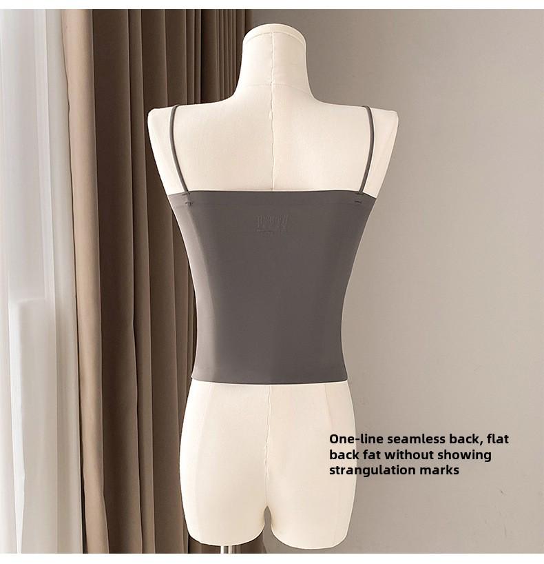 Bonas Women's Camisole with Bra Pads, Dual-Layer, Bra-Free, Summer Thin Style, Beautiful Back Tube Top