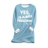 Women's  And Winter Large Size Loose Printed Top Thickened And Lamb's Wool Warm And Fitted Bottom Shirt