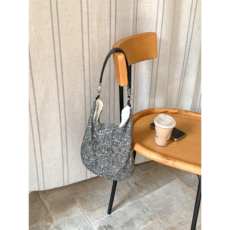 New Shoulder Bag Women's Commute Wind Tote Bag Large Capacity Women's Leisure Temperament Sequin Bag